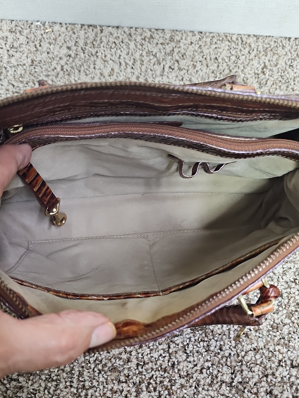 BRAHMIN CRANDAL CROC EMBOSSED SATCHEL BFPM-06-113 - Picture 7 of 11